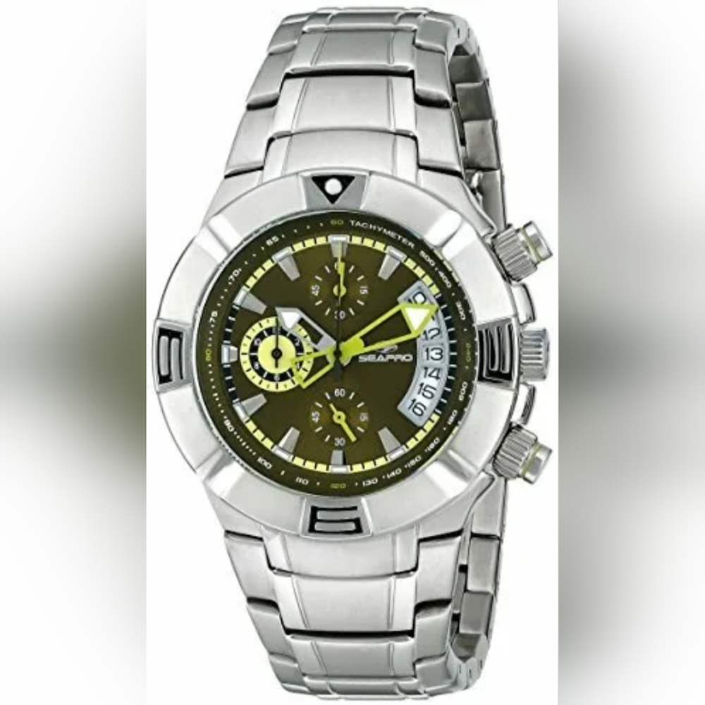Seapro Men's SP3322 TX Diver Analog Display Quartz Silver Watch